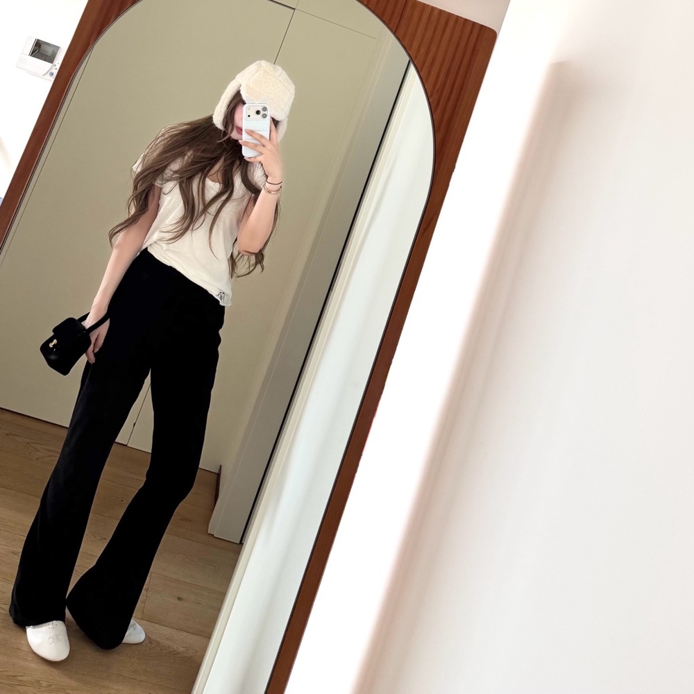 Sculpting Black Flare Pants | Cotton Terry ✨ Lululemon Groove-Inspired Fit